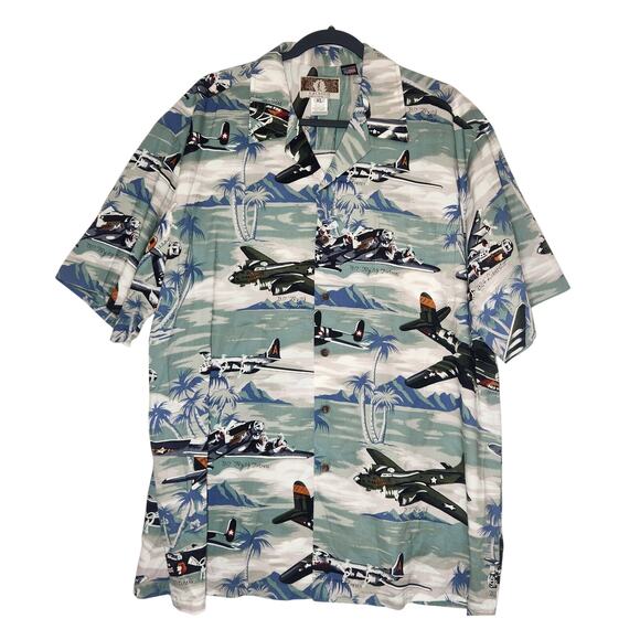 KALAHEO Men's XL Air Force Fighter Bomber Airplane Hawaiian Shirt, NWT - Picture 1 of 4
